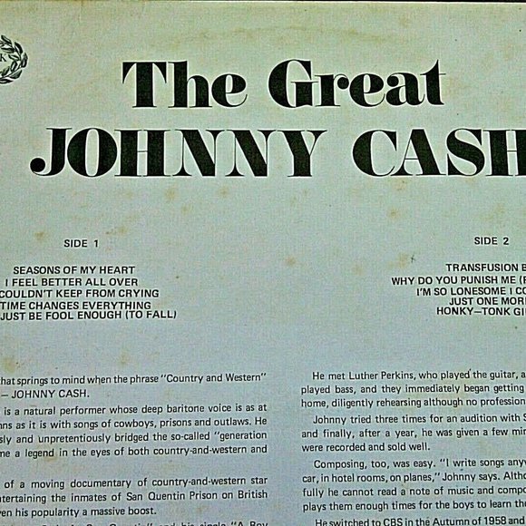 Vinyl Record Johnny Cash Great Country Music Man In Black Hallmark Album 1970 - Picture 10 of 16